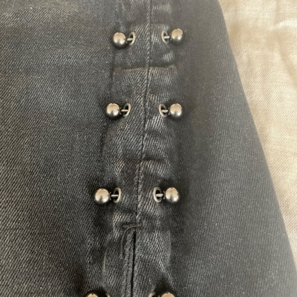 HUDSON VIPER Mini Skirt Black with LuLu Pierced Denim Size 27 - Picture 8 of 8
